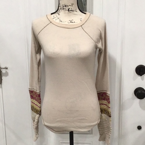 Free People Tops - NWOT. Free People Switch It Up Cuff Thermal Top Cream Multi
